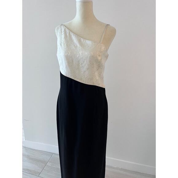Vintage Scott McClintock Black White Evening Gown Dress Women’s Size 10 USA - Picture 5 of 5